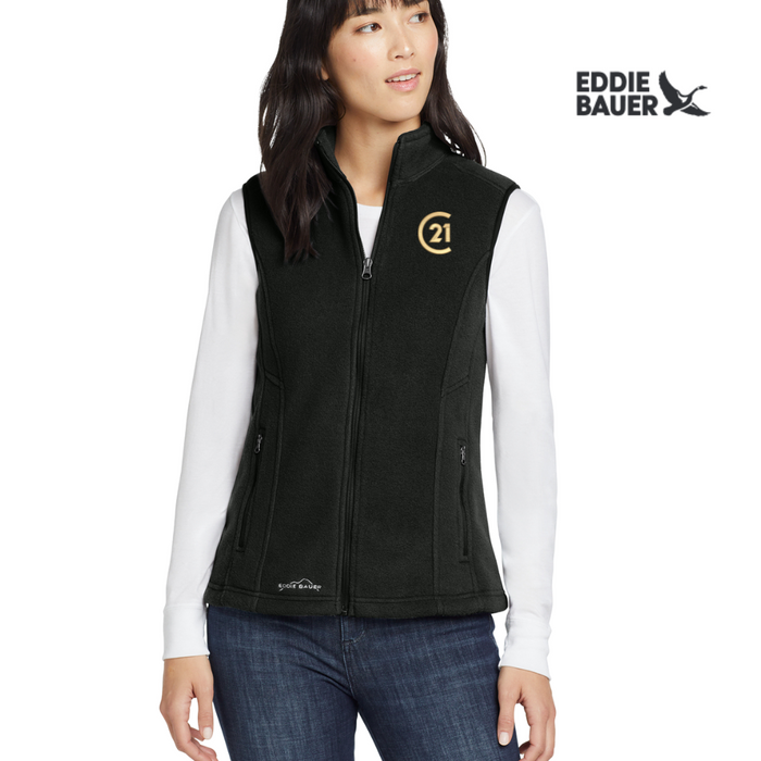 Ladies Eddie Bauer® Black Fleece Vest - C21®