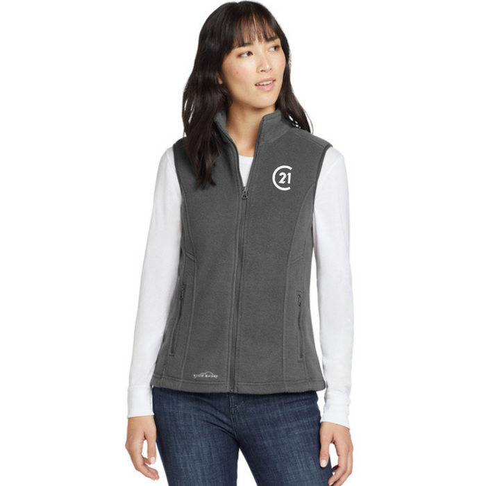 Ladies Eddie Bauer® Grey Steel Fleece Vest - C21®