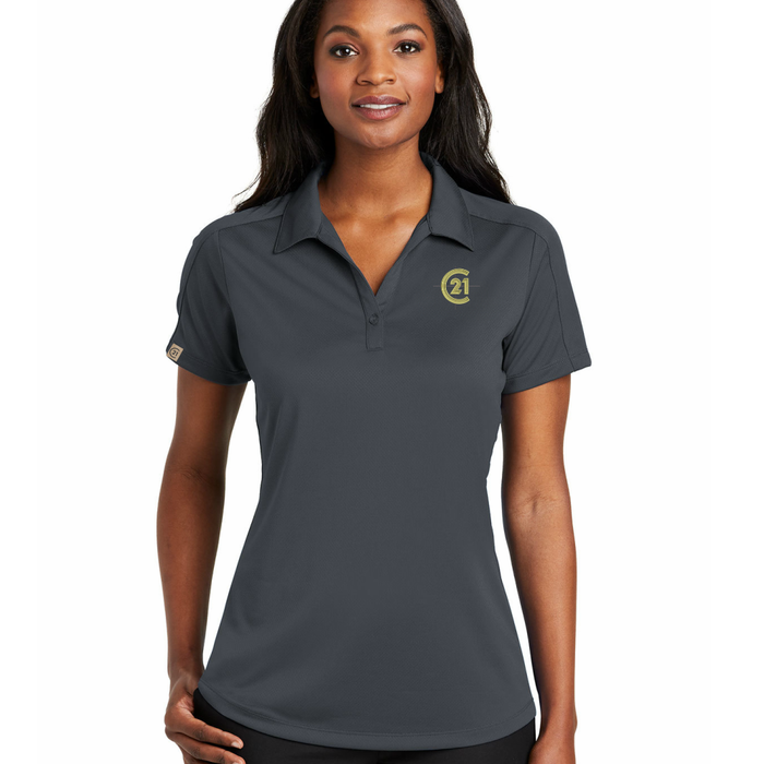 Ladies Graphite Grey Obsessed Diamond Polo - C21® Logo - FINAL STOCK