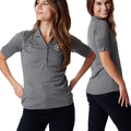 Ladies Grey Ruched Sleeve Polo | Close Out