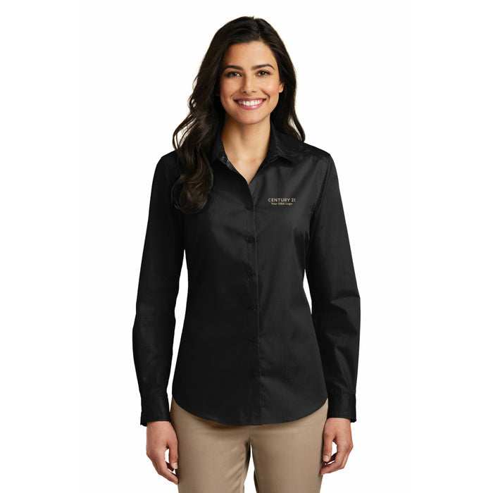 DBA Ladies Long Sleeve Carefree Poplin Shirt - Century 21 Promo Shop USA