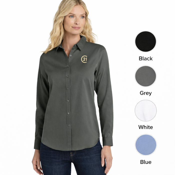 Ladies Long Sleeve Superpro Twill Shirt