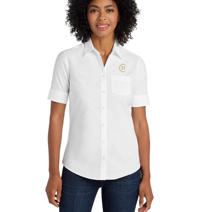 Ladies Short Sleeve SuperPro™ Oxford Shirt