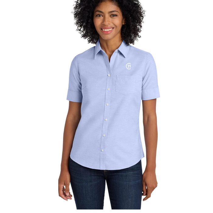 Ladies Short Sleeve SuperPro™ Oxford Shirt
