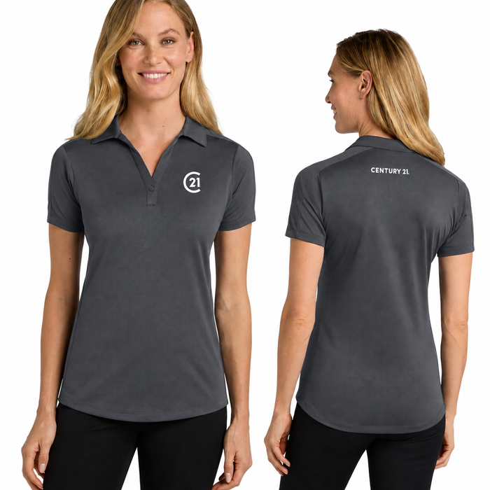 Ladies Slate Grey Signature Diamond Polo | C21 Left Chest + CENTURY 21 Back