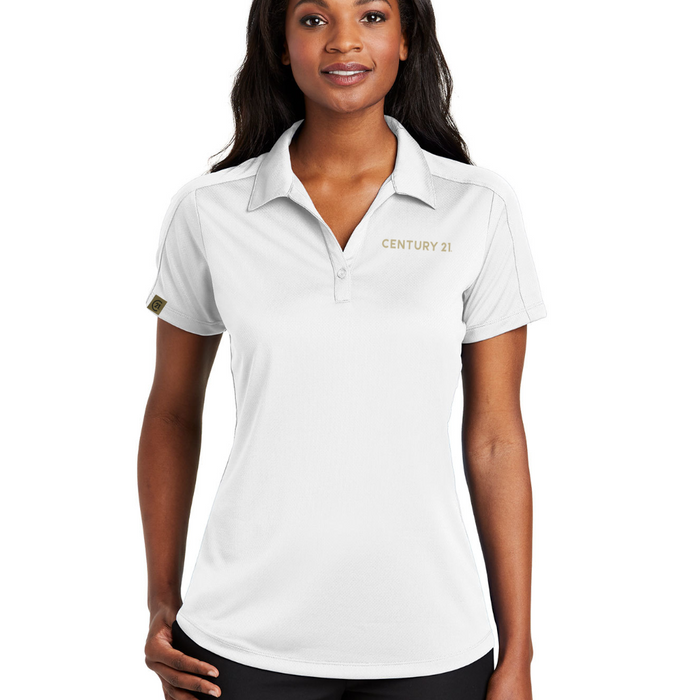 Ladies White Obsessed Diamond Polo - CENTURY 21® Logo