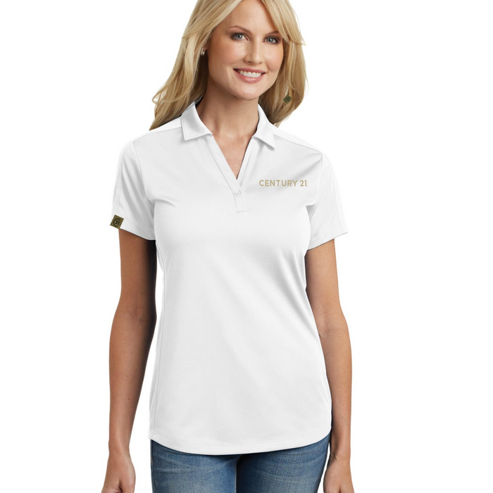 Ladies White Obsessed Diamond Polo - CENTURY 21® Logo