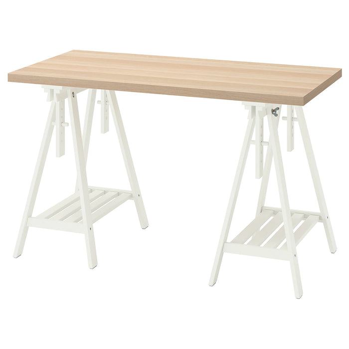 LAGKAPTEN Table top, White stained oak effect, 120x60cm