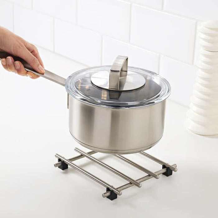 LAMPLIG Pot stand, Stainless steel, 18x18cm
