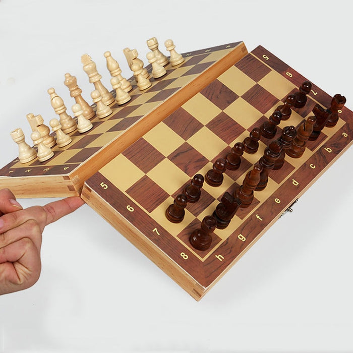 Large Magnetic Wooden Folding Chess Set