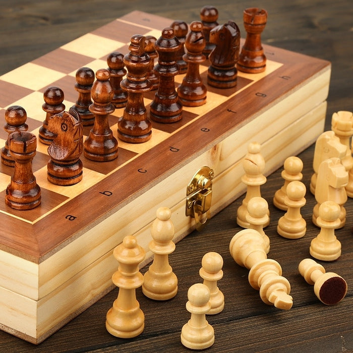 Large Magnetic Wooden Folding Chess Set