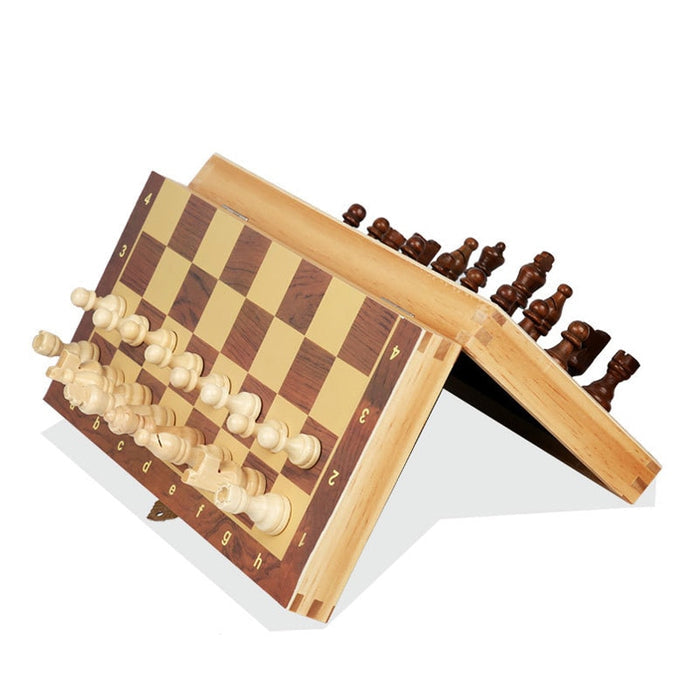 Large Magnetic Wooden Folding Chess Set