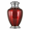Large/Adult 220 Cubic Inches Red & Gray Brass Funeral Cremation Urn for Ashes