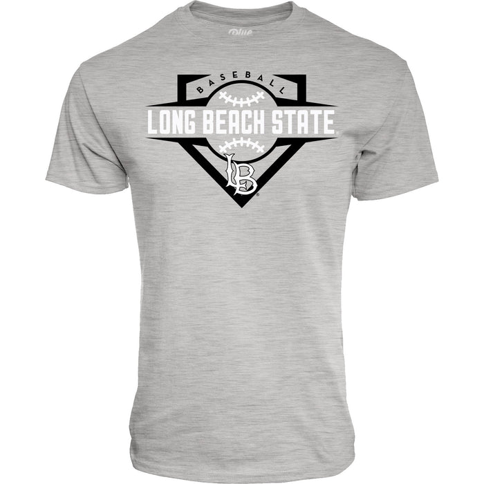 LB State Baseball T-Shirt - Oxford, Blue 84