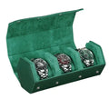 Best Green Leather 3 Watch Travel Roll Case-MOZSLY-1