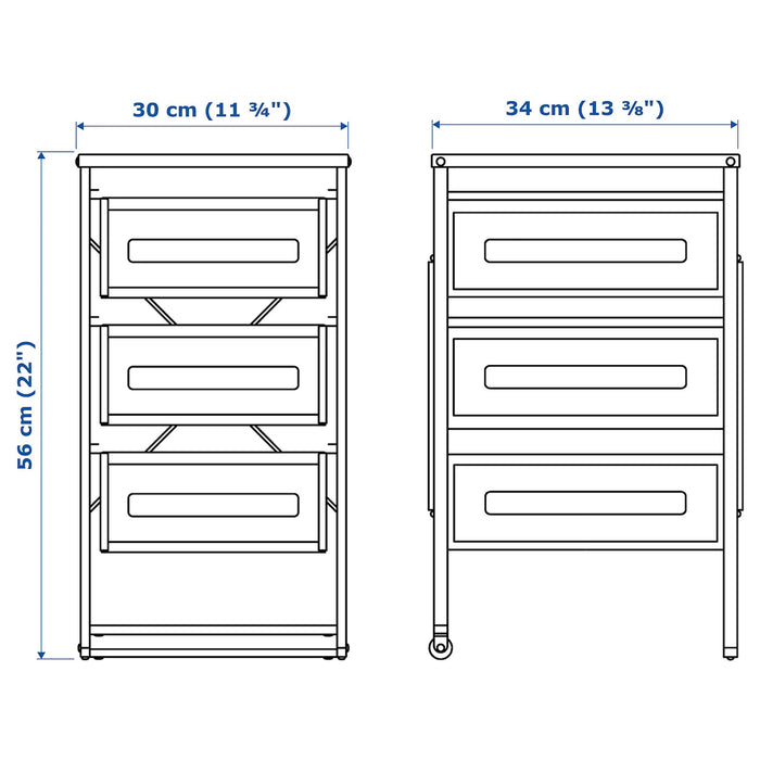 LENNART Drawer unit, 30x34x56cm, White