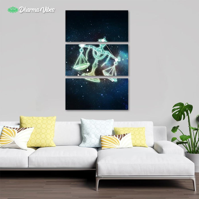 Libra Zodiac by McAshe 3-Piece Canvas