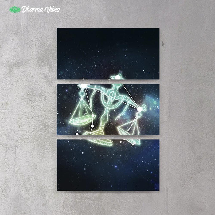 Libra Zodiac by McAshe 3-Piece Canvas