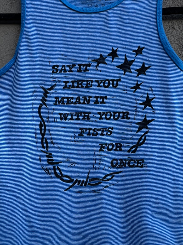 Like You Mean It - Blue Striped Tank Top