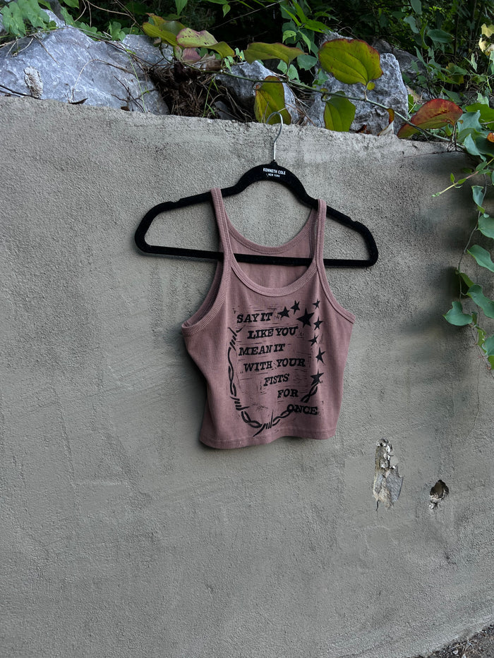 Like You Mean It - Brown Tank Top