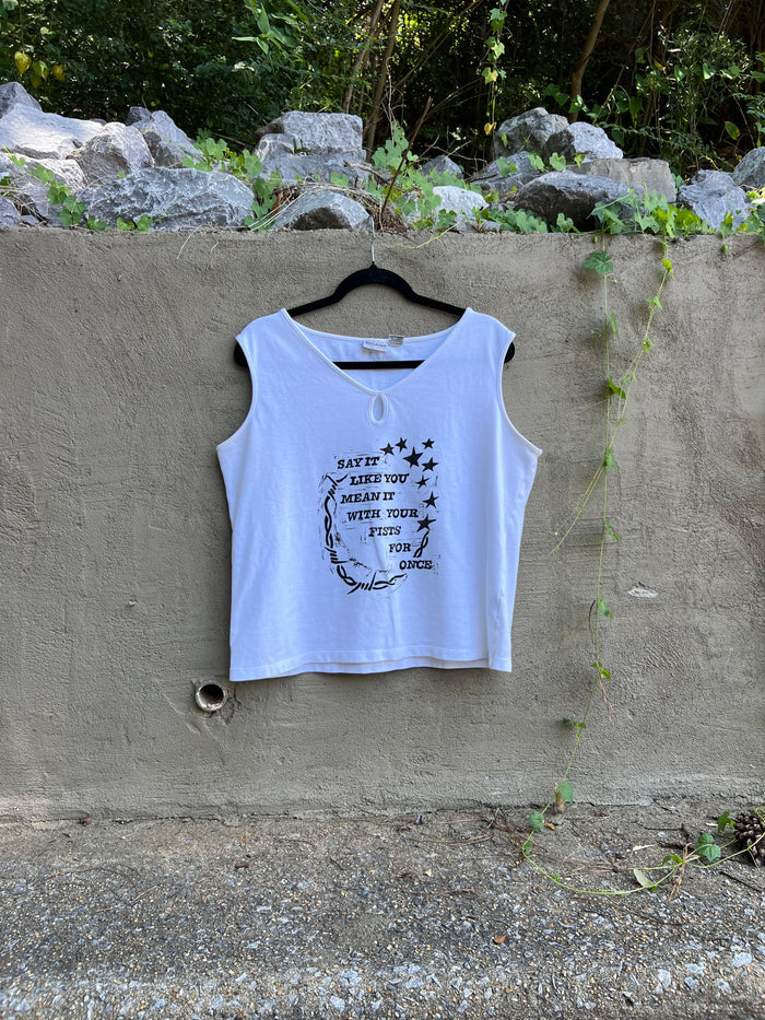 Like You Mean It - White Eyelet Tank Top