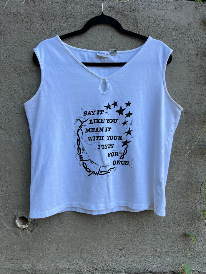 Like You Mean It - White Eyelet Tank Top