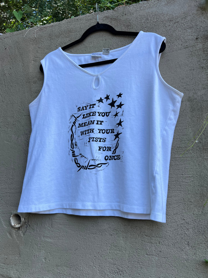 Like You Mean It - White Eyelet Tank Top