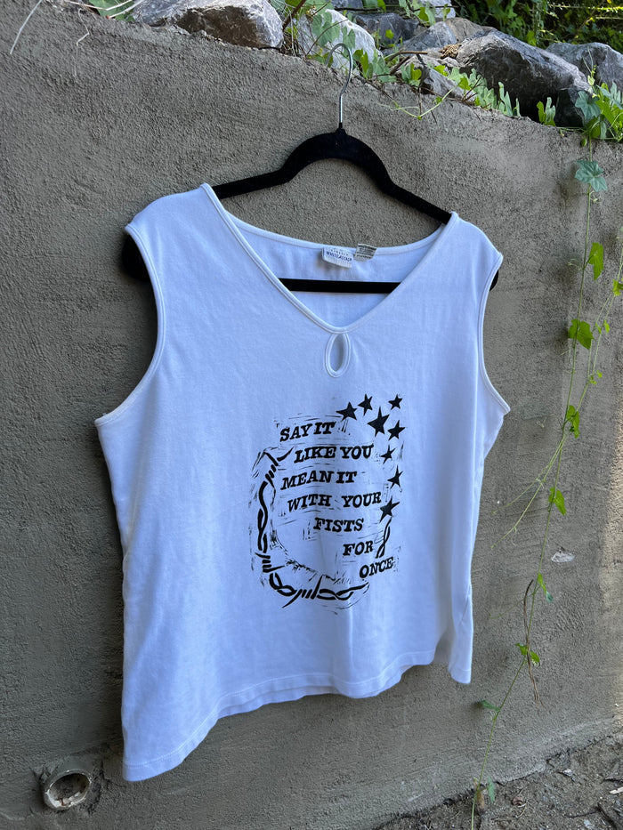 Like You Mean It - White Eyelet Tank Top