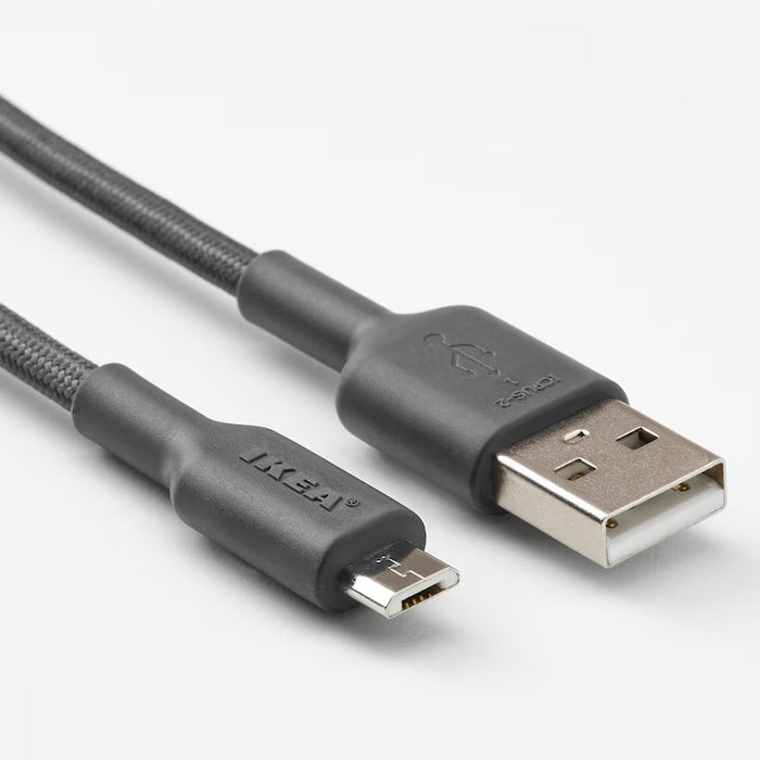 LILLHULT USB-A to USB-micro, Dark grey, 1.5m