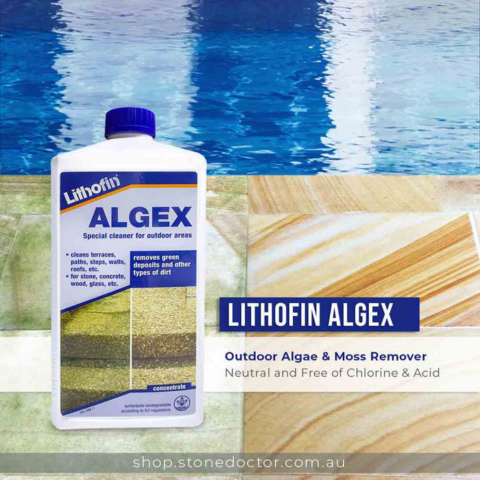 Lithofin ALGEX - 1 LITRE. (Algaecide) - Stone Doctor Australia - Outdoor Cleaning > Stone Pavers > Algaecide