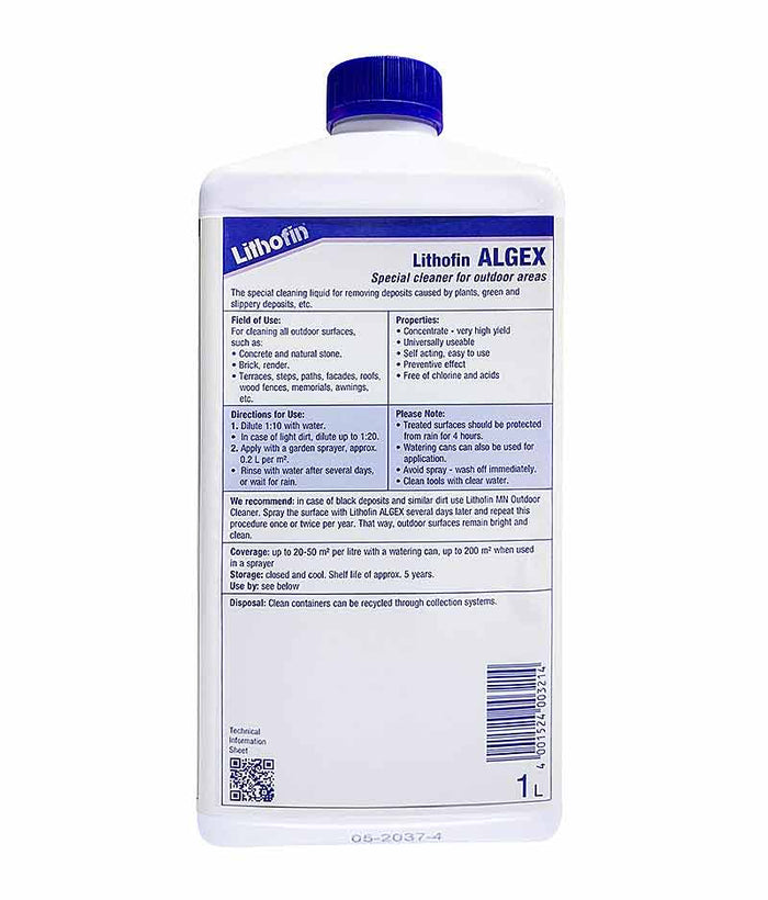 Lithofin ALGEX - 1 Litre (Algaecide) - Stone Doctor Australia - Outdoor Cleaning > Stone Pavers > Algaecide