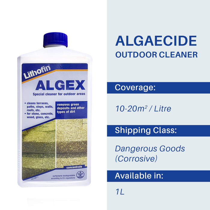Lithofin ALGEX - 1 LITRE. (Algaecide) - Stone Doctor Australia - Outdoor Cleaning > Stone Pavers > Algaecide
