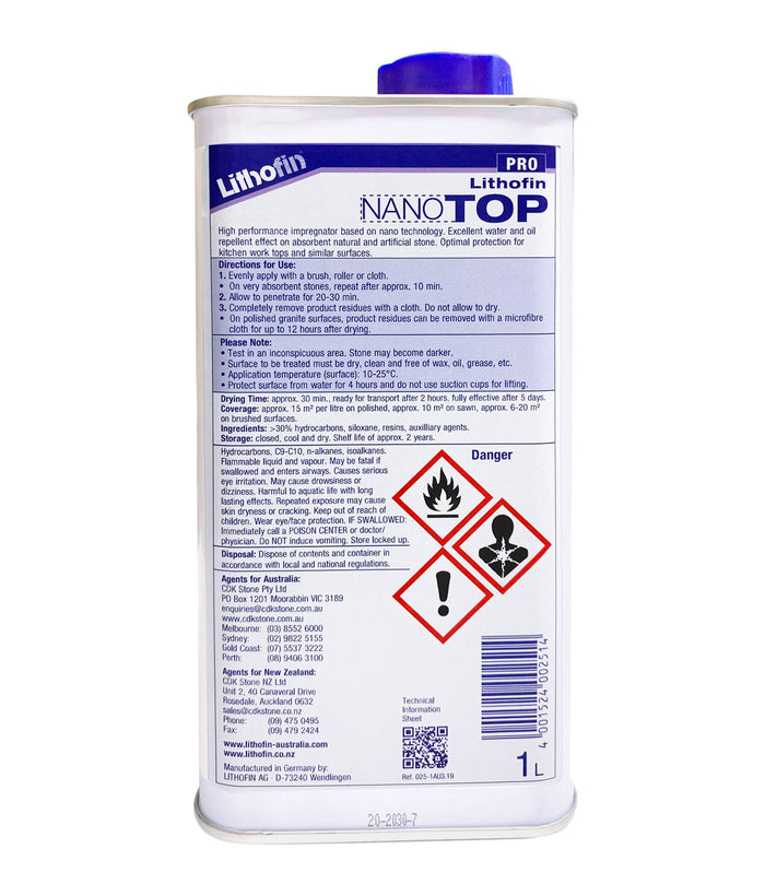 Lithofin Nanotop - Stone Doctor Australia - Natural Stone > Protective Treatment > Premium Invisible Penetrating Sealers