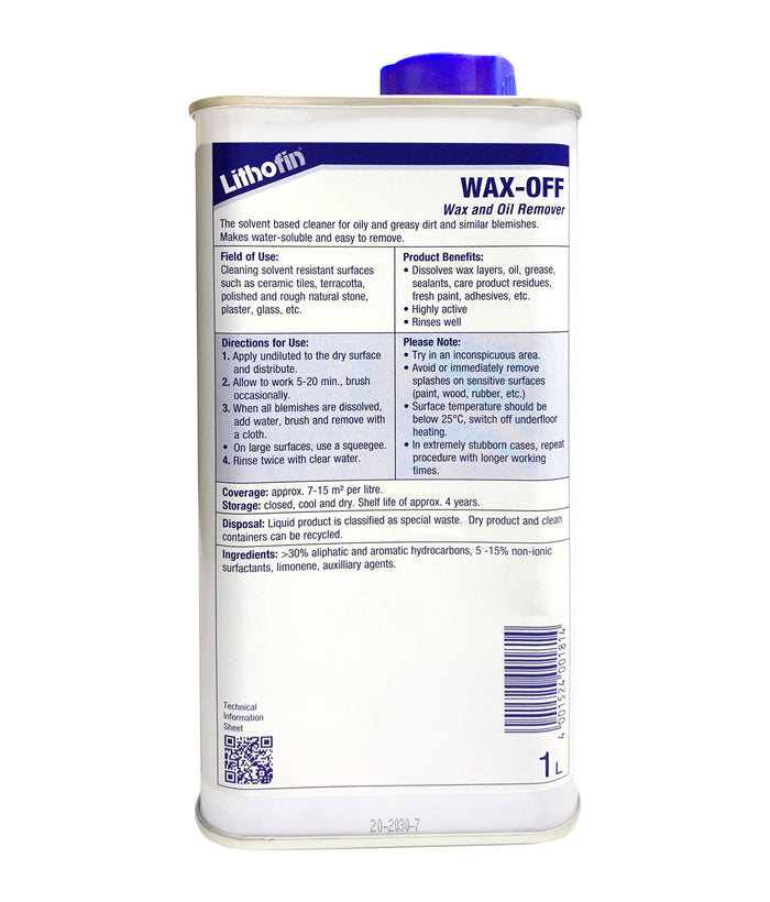 Lithofin WAX-OFF - 1 LITRE - Stone Doctor Australia - Natural & Engineered Stone > Speciality Chemicals > Wax Remover