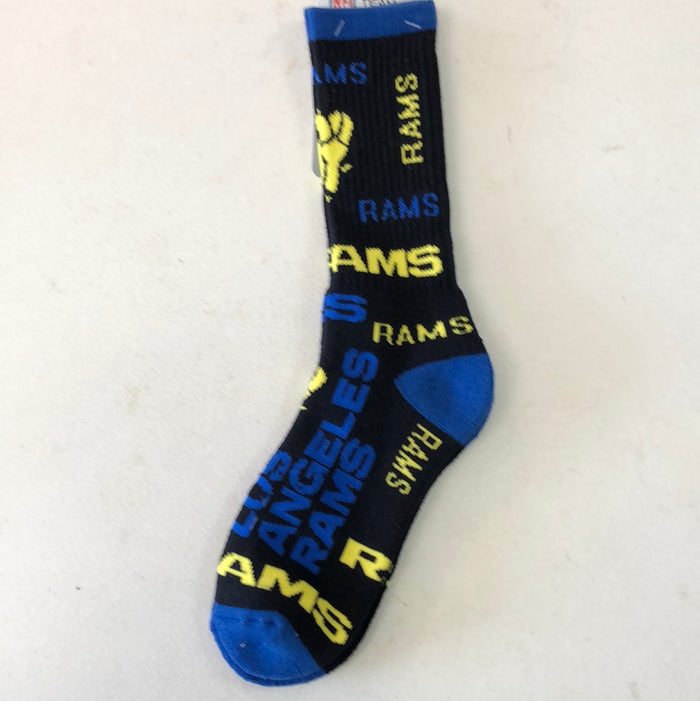 Los Angeles Rams End to End Black Crew Socks