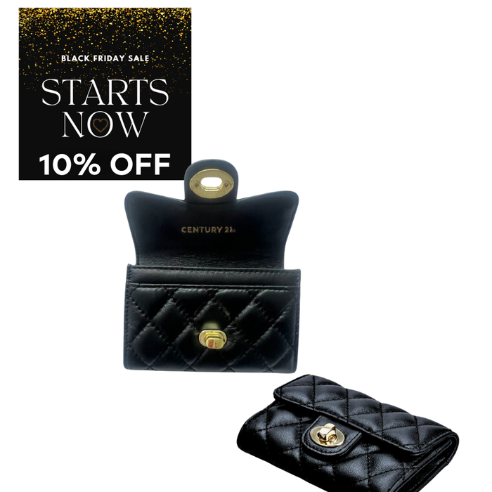 Luxury Quilted Leather Business Card Holder