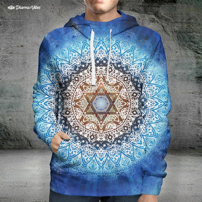Magen Star Blue Mandala by McAshe Hoodie