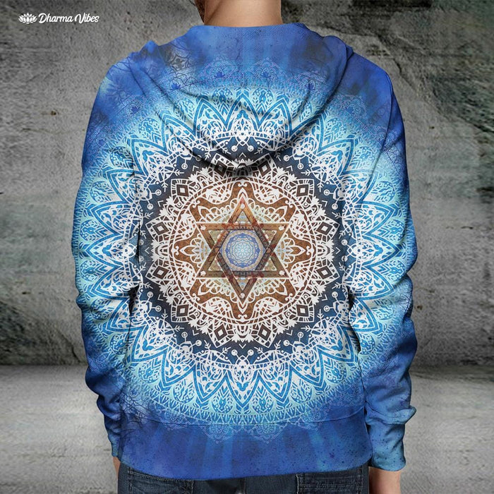 Magen Star Blue Mandala by McAshe Hoodie
