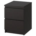MALM Chest of 2 drawers, Black-brown, 40x55cm