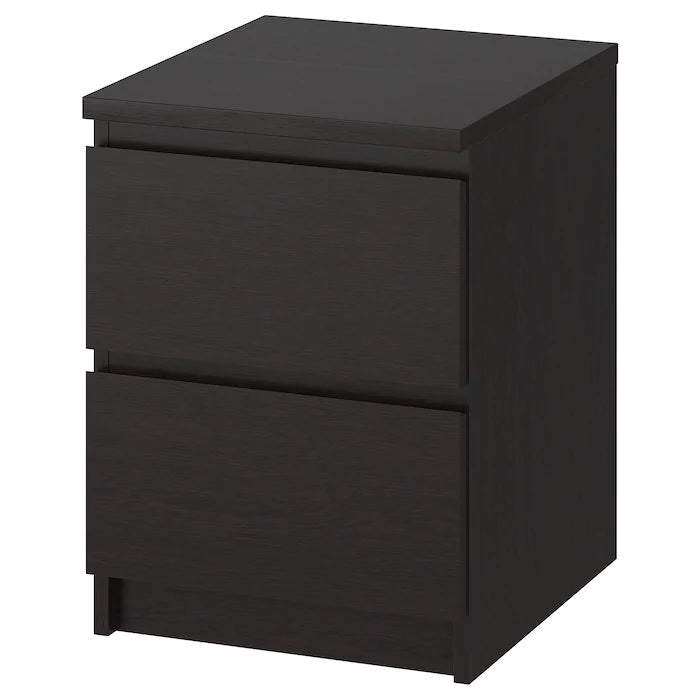MALM Chest of 2 drawers, Black-brown, 40x55cm