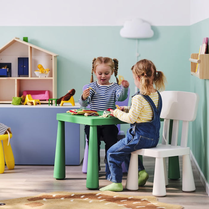 MAMMUT Children's table, Bright green, 77x55cm