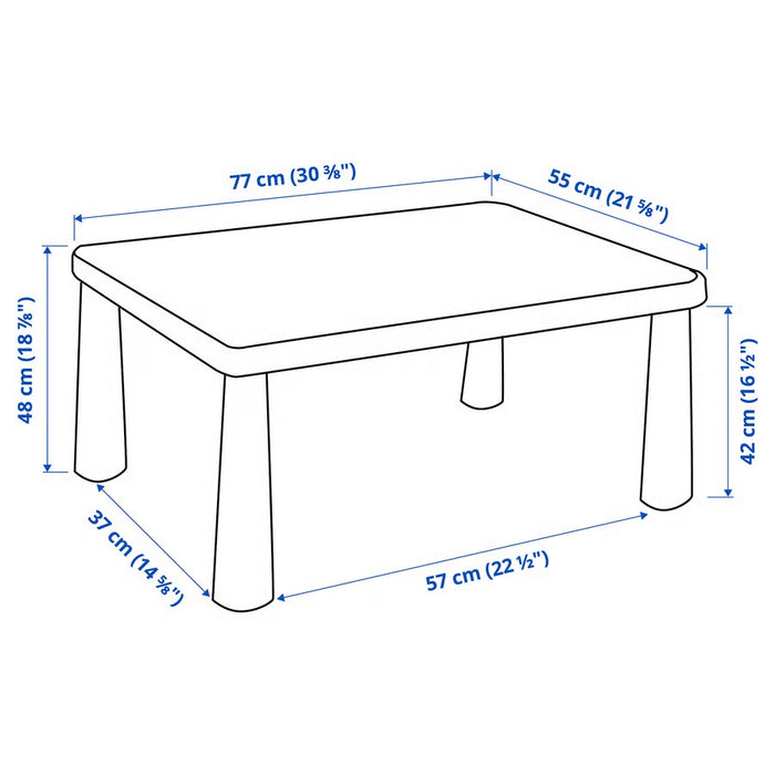 MAMMUT Children's table, Bright green, 77x55cm