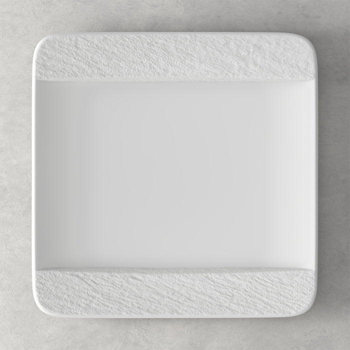 Manufacture Rock Blanc Square Flat Plate 28 cm