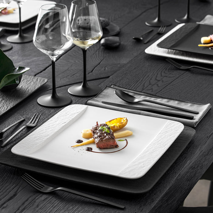 Manufacture Rock Blanc Square Flat Plate 28 cm