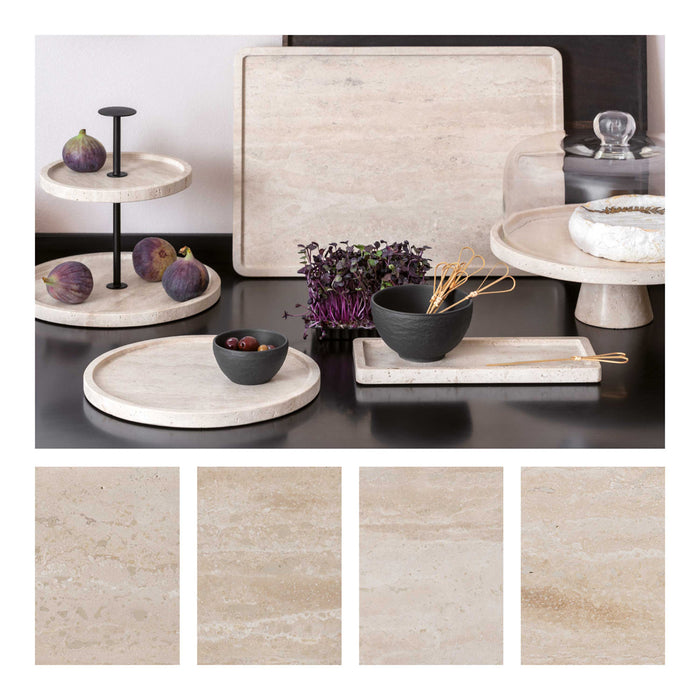 Manufacture Travertine Serving Platter 40.5 cm
