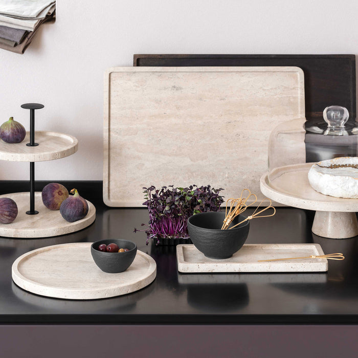Manufacture Travertine Serving Platter 40.5 cm