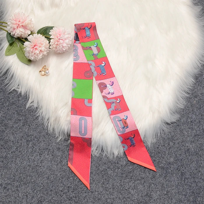 Mara Red Twilly Skinny Scarf