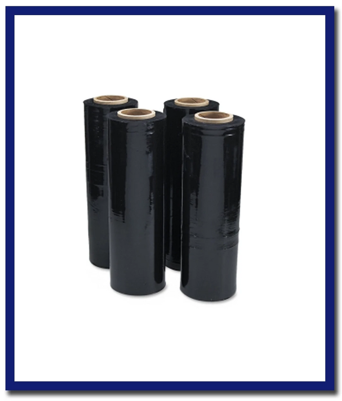MaxValu Hand Pallet Wrap Black 300 Metres  - (4 Rolls Per Box) - Stone Doctor Australia - Industrial Products > Packaging > Stretch Film