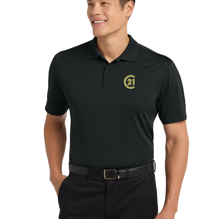 Mens Black Obsessed Diamond Polo - C21® logo - FINAL STOCK