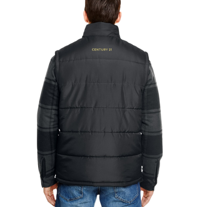 Mens Black Puffer Vest - C21® and CENTURY 21® Embroidery